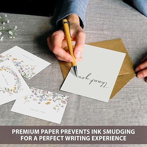 Miniatura 3 de Tarjetas de agradecimiento florales con sobres (a granel de 20 a 4 x 6) - Juego de notas de agradecimiento con sobres - Tarjetas de agradecimiento