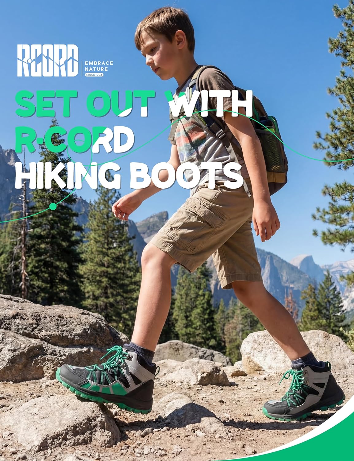 R CORD Kids Hiking Boots Waterproof Outdoor Ankle Hiking Boots for Kids Anti-Slip Walking Boots Comfortable Girls Hiking Boots Hiking Shoes for Camping - Image 7