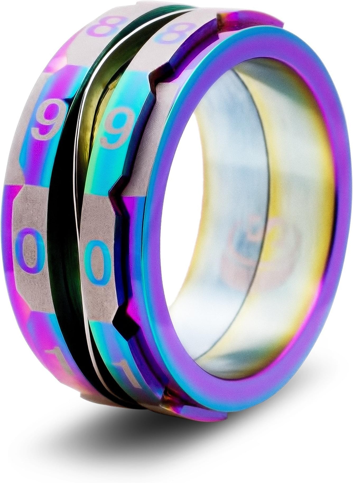 Clicking Life Counter Ring (Size 6 - Stainless Steel - Rainbow)
