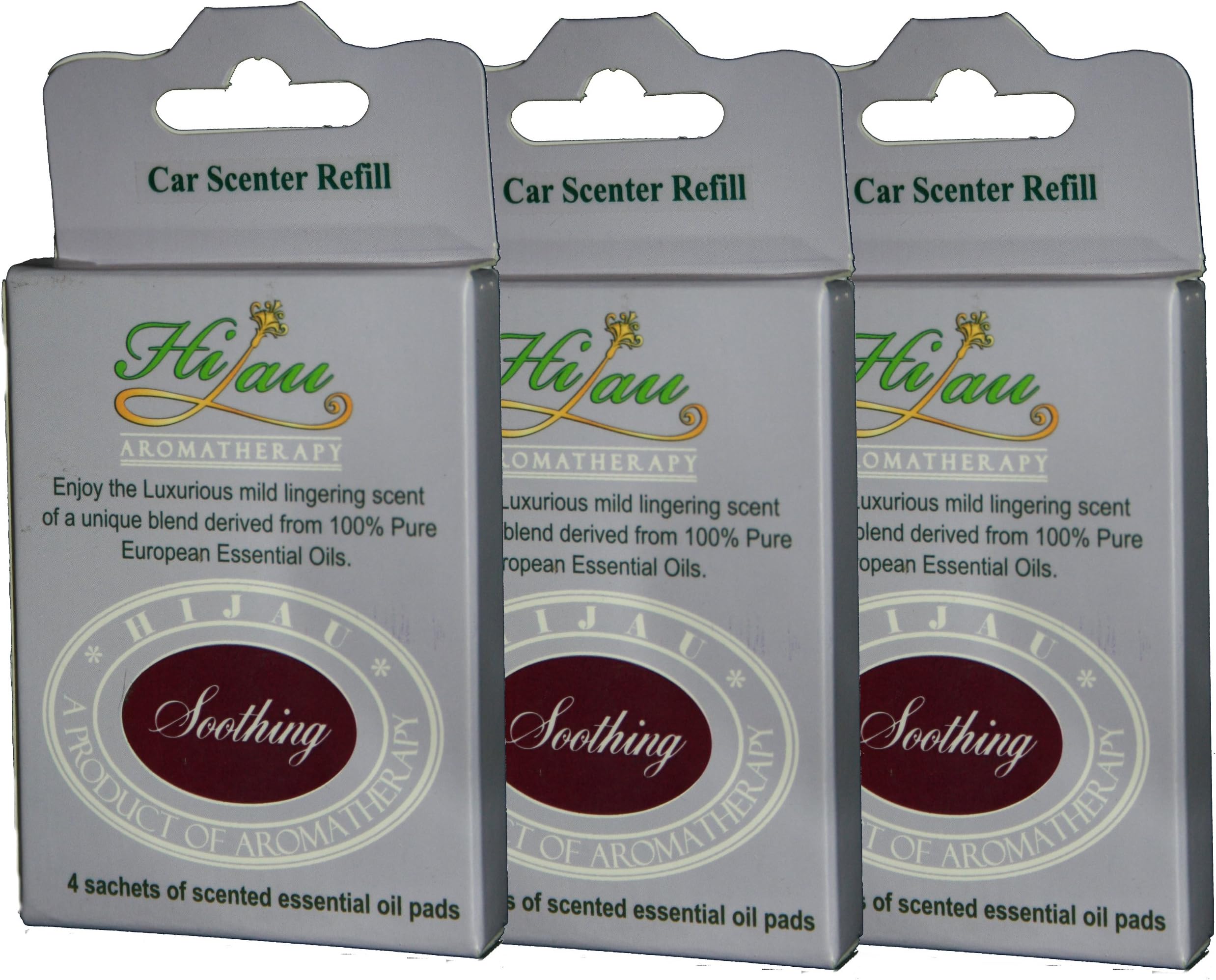 Natural Car Air Freshener - 15 Scented Pads (3 Refill Boxes) of SOOTHING Aromatherapy Blend (Lavender, Patchouli & Ylang Ylang) of 100% Pure Essential Oils