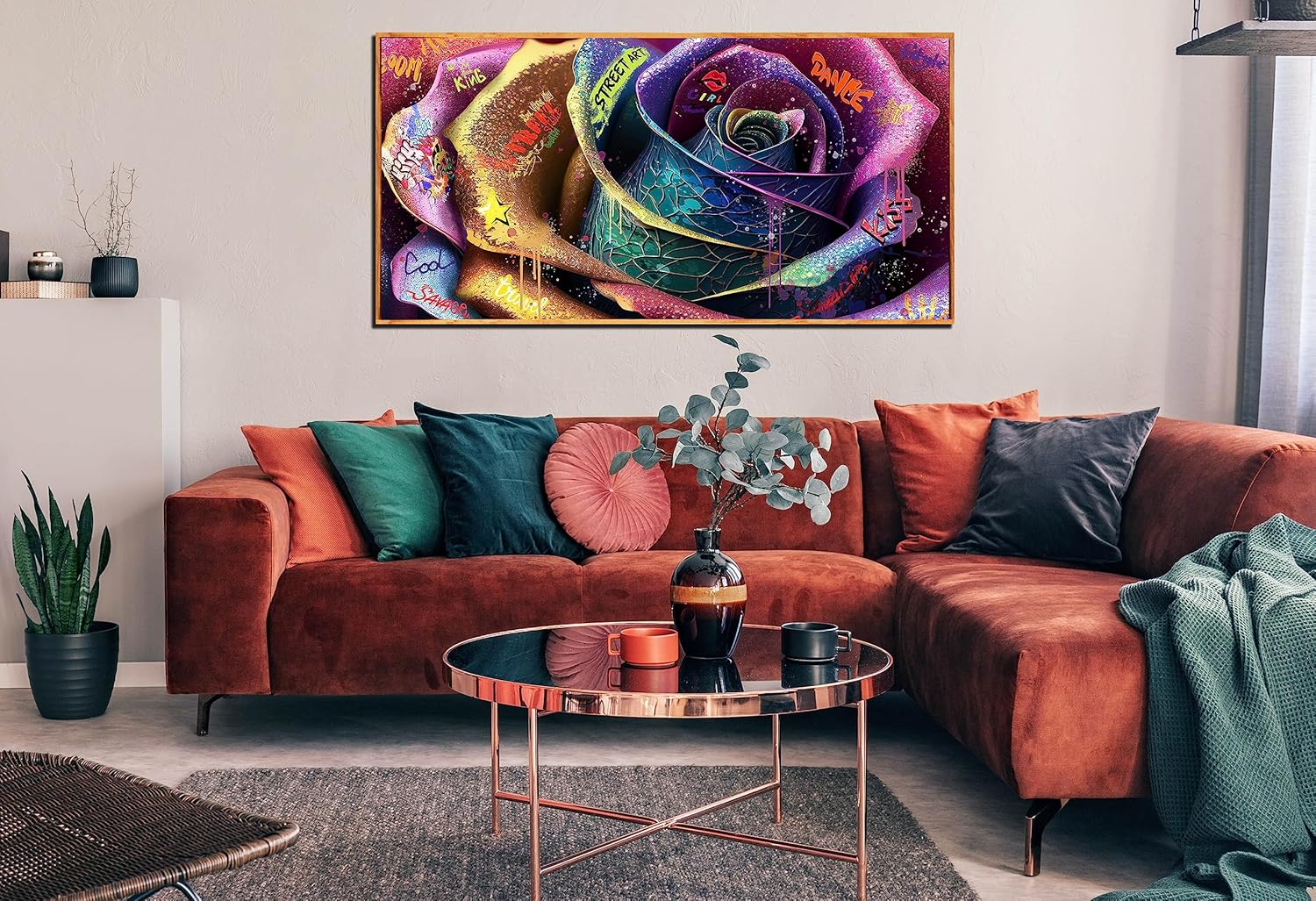 Arte Abstracto Para Pared, Impresiones Grandes En Lienzo Moderno, Sala De Estar, Dormitorio, Oficina En Casa, Decoración De Pared, Enmarcada Círculo Colorido, Imagen Abstracta Lista Para Colgar