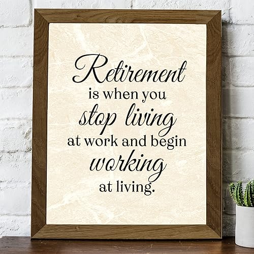 Miniatura 3 de "Retirement - Begin Working At Living" Motivational Wall Decor -8 x 10" Inspirational Wall Art Print -Ready to Frame. Fun Decoration for