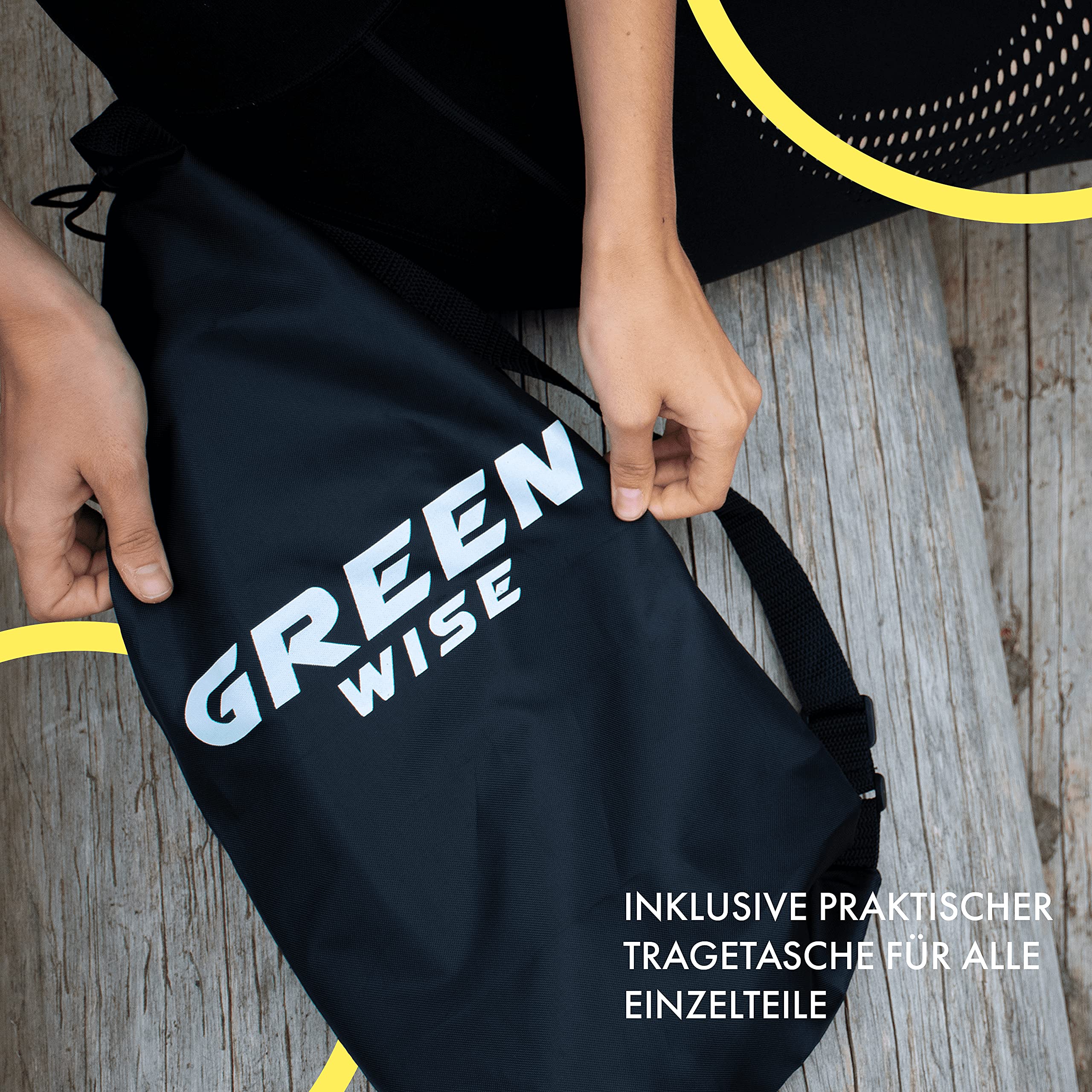 GreenWise™ Hula Hoop Sport - Pneumatico da 1,0 kg, per adulti e bambini, per la perdita di peso, 95 cm, design ondulato, 8 pezzi, smontabile, con custodia inclusa