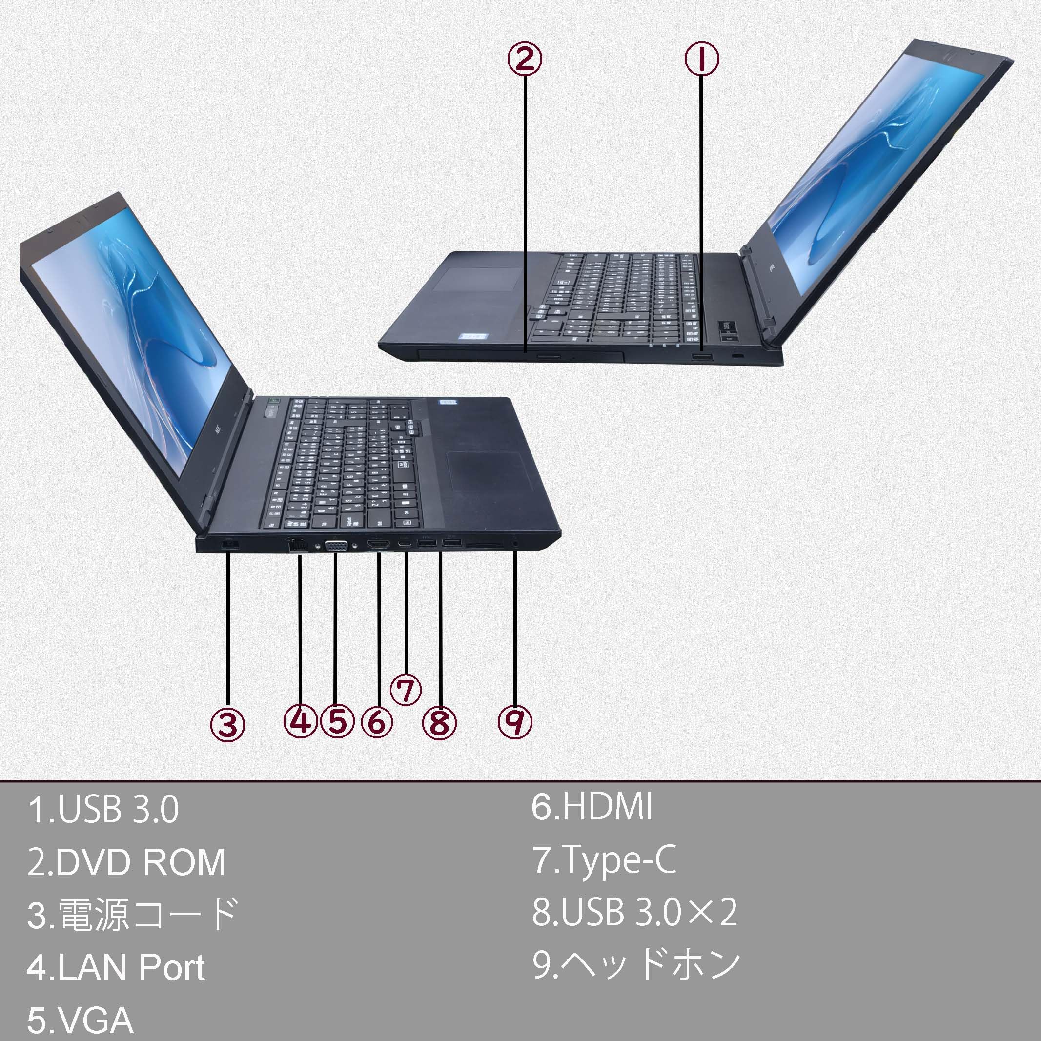 Amazon.co.jp: 12.5インチ Webカメラ内蔵 ノートパソコン VersaPro 