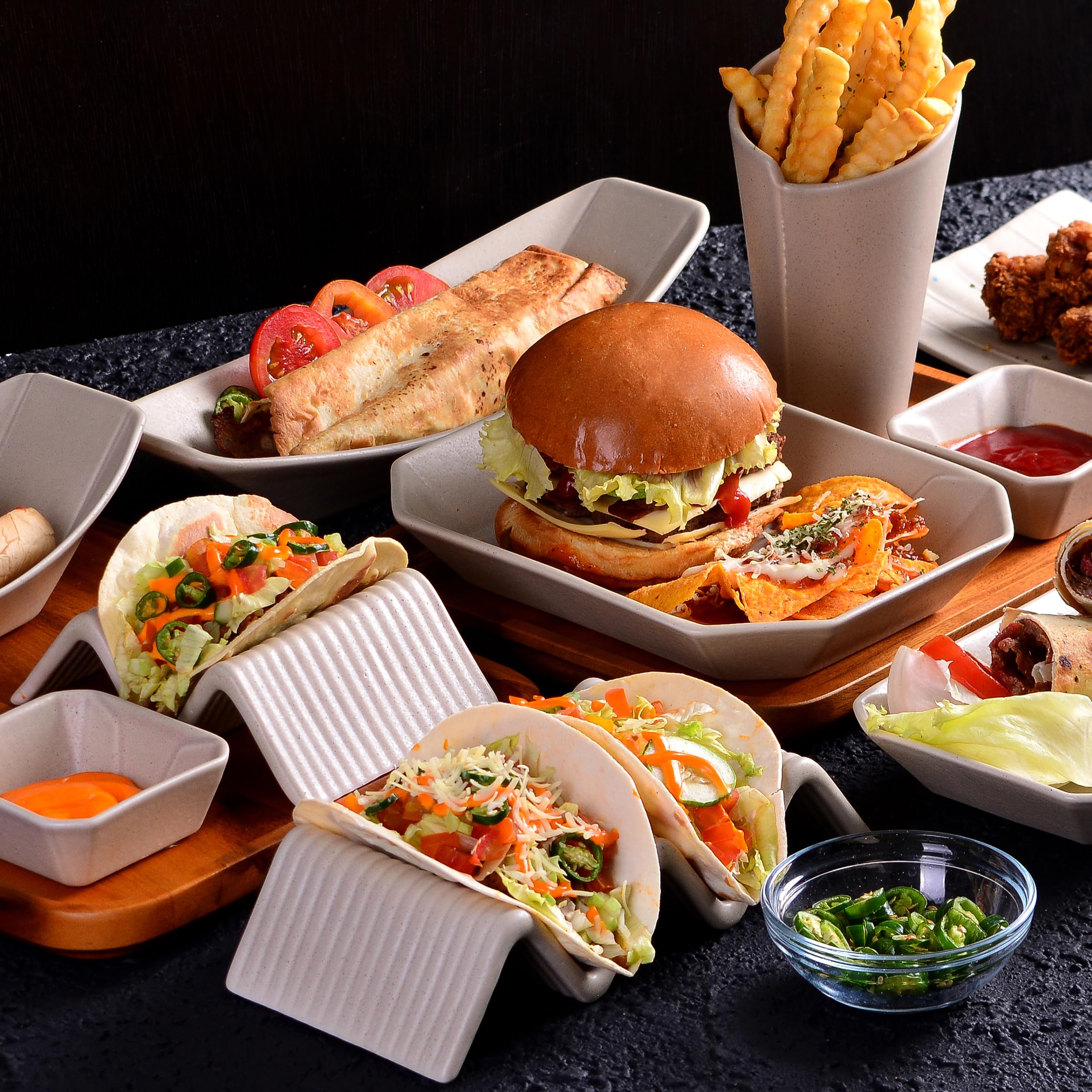 CreaTable, 33984, Serie Streat Food, Geschirrset, Streat Taco Stand 2-2 teilig