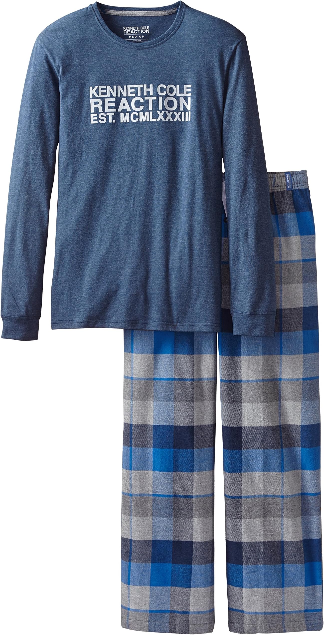 Kenneth Cole REACTION Men's Soft 2 Pc Long Sleeve Pajama Gift Set