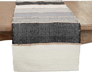 Jute Accent Stripe Table Runner