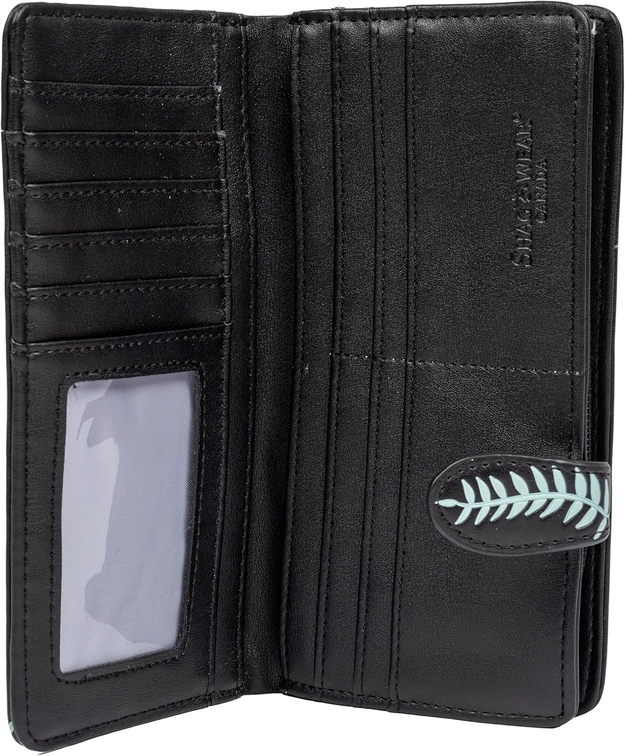 Shag Wear Women's Premium Vegan Clutch Cardholder Wallet Zipper Purse with Pretty Manatees Playhouse, Black - Image 2