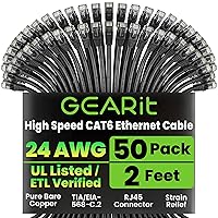 Vista 22 de GearIT Cable Ethernet Cat 6 de 5 pies (paquete de 20) - Cable de conexión Cat6, cable de conexión Cat 6, cable Cat6, cable Cat 6, cable Ethernet