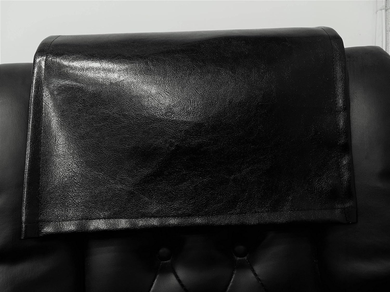 luvfabrics Vinyl,Houston Black, 14x30 Sofa Loveseat Chaise Theater Seat, RV Cover, Chair Caps Headrest Pad, Recliner Head Cover, Furniture Protector