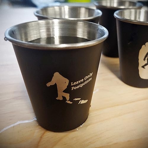 Miniatura 6 de Leave Only Footprints - Vaso de chupito de acero inoxidable para fanáticos de Bigfoot y amantes del aire libre, regalo Sasquatch para senderismo,