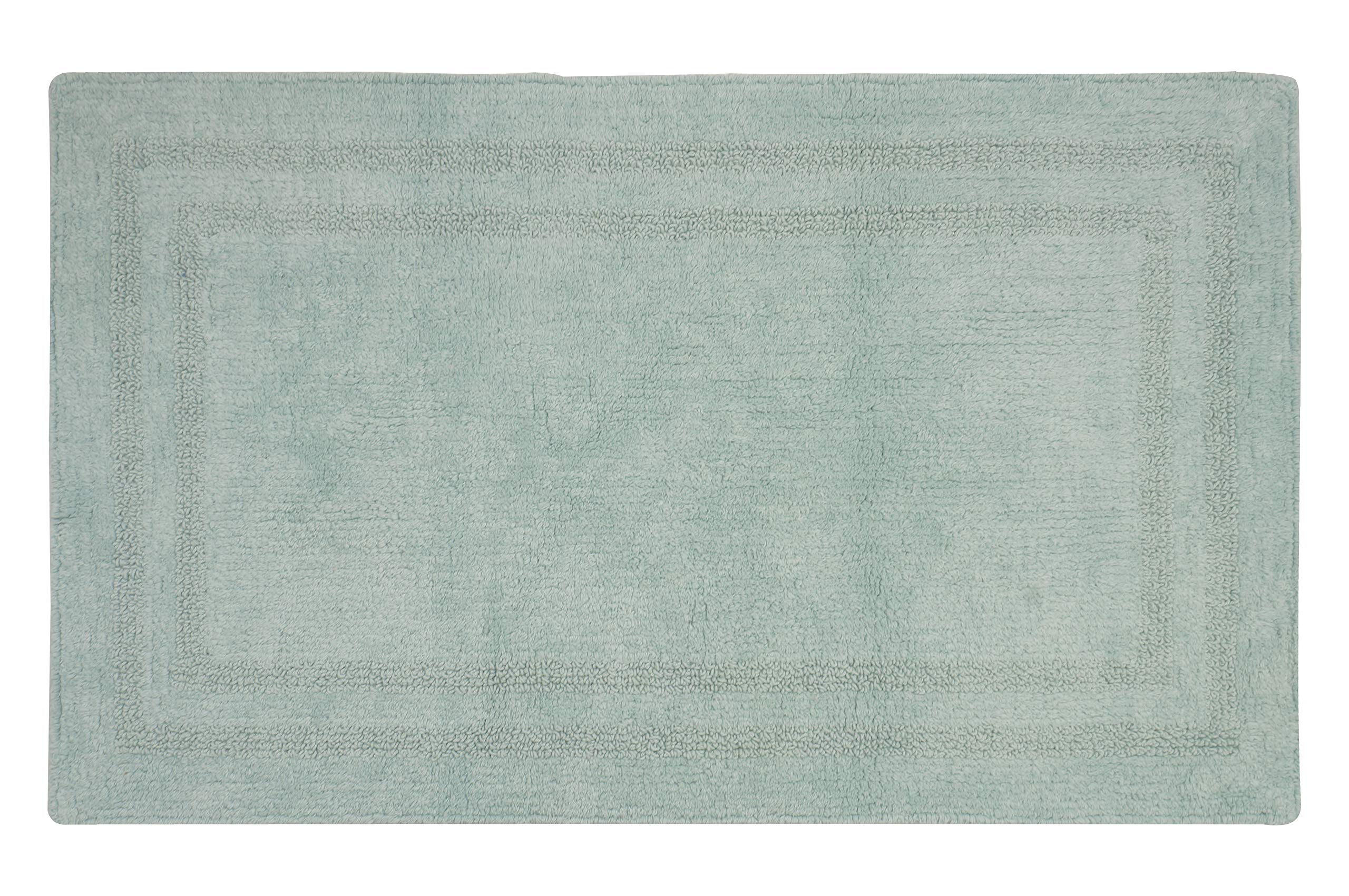 Jean Pierre New YorkJean Pierre Reversible Cotton Double Border 21" x 34" Bath Rug in Mint, 21" by 34"