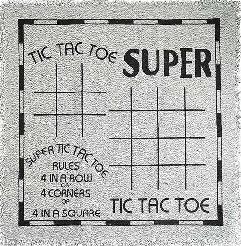 Vista 10 de SEETOOOGAMES Juego de mesa de damas gigantes – Alfombra reversible grande 3 en 1 – Juego de Tic Tac Toe para niños, adultos y actividades familiares