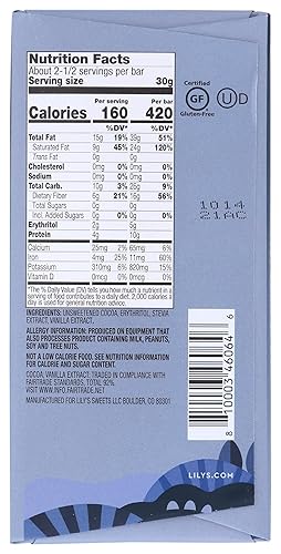 Miniatura 2 de Chocolate Lilys con Stevia Endulzado, Chocolate Oscuro, 2.8 OZ