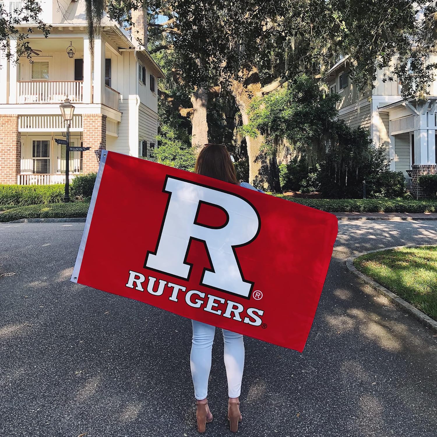 Desert Cactus Rutgers R Flag - 3 x 5 Feet Knights Banner, Indoor/Outdoor Durable Fabric, 100% Polyester Design (Style 2)