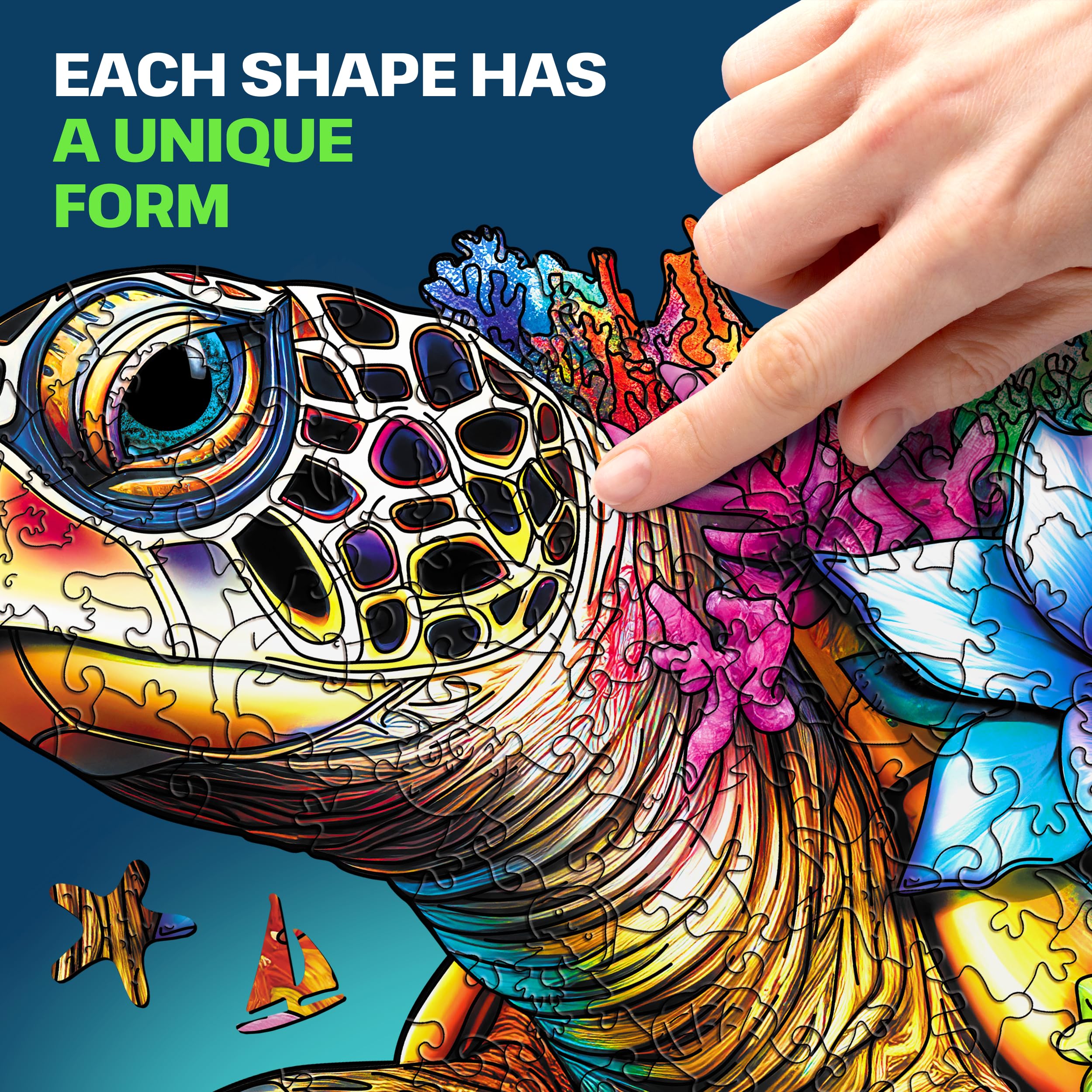 ESC WELT Wooden Puzzle Turtle 300 Pieces, Challenging Thinking Game for Children and Adults - Image 4