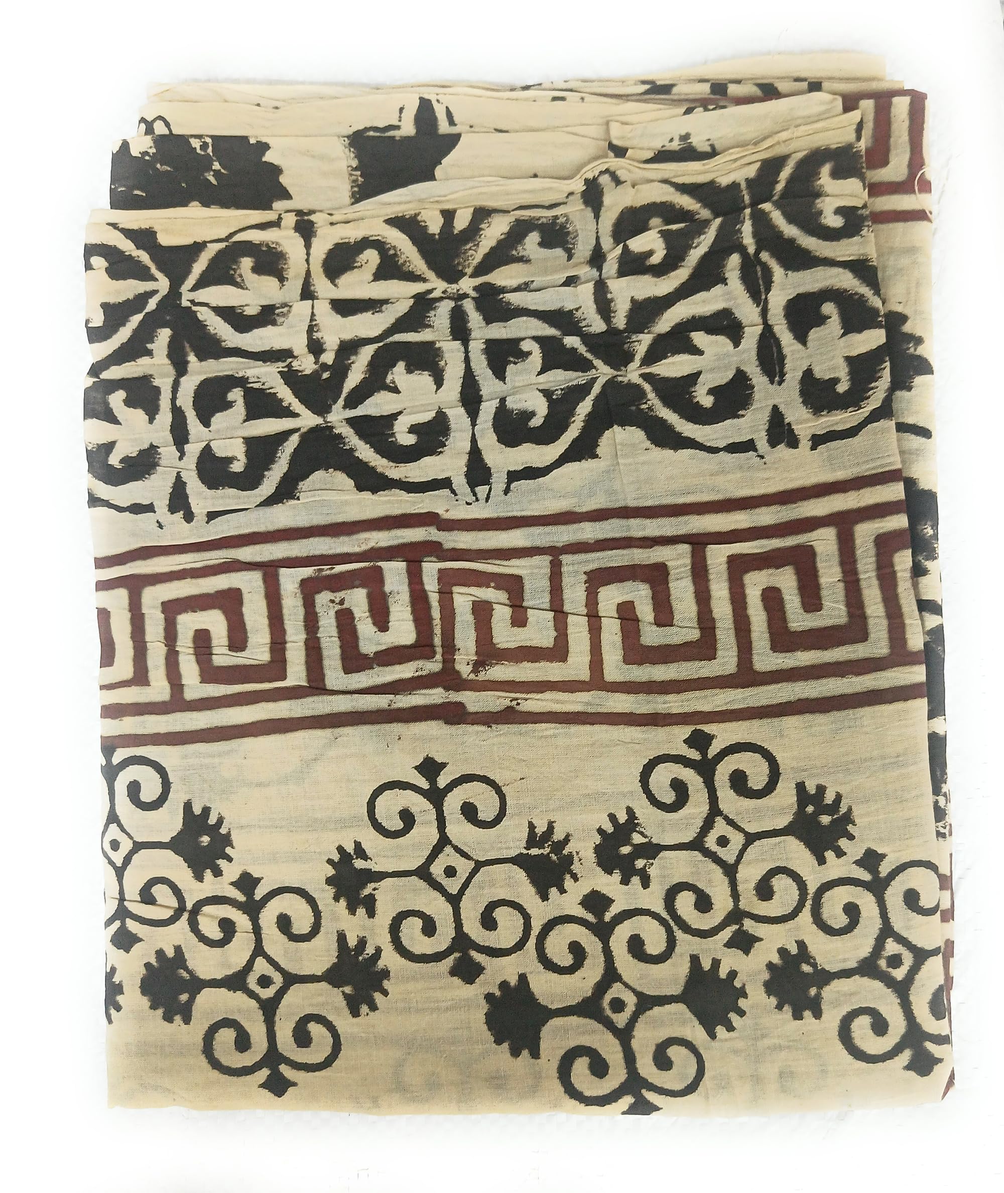 Multi purpose Extra large Indian cotton hand block printed Sarong Scarf Shawl Beach wrap Pareo (Beige)
