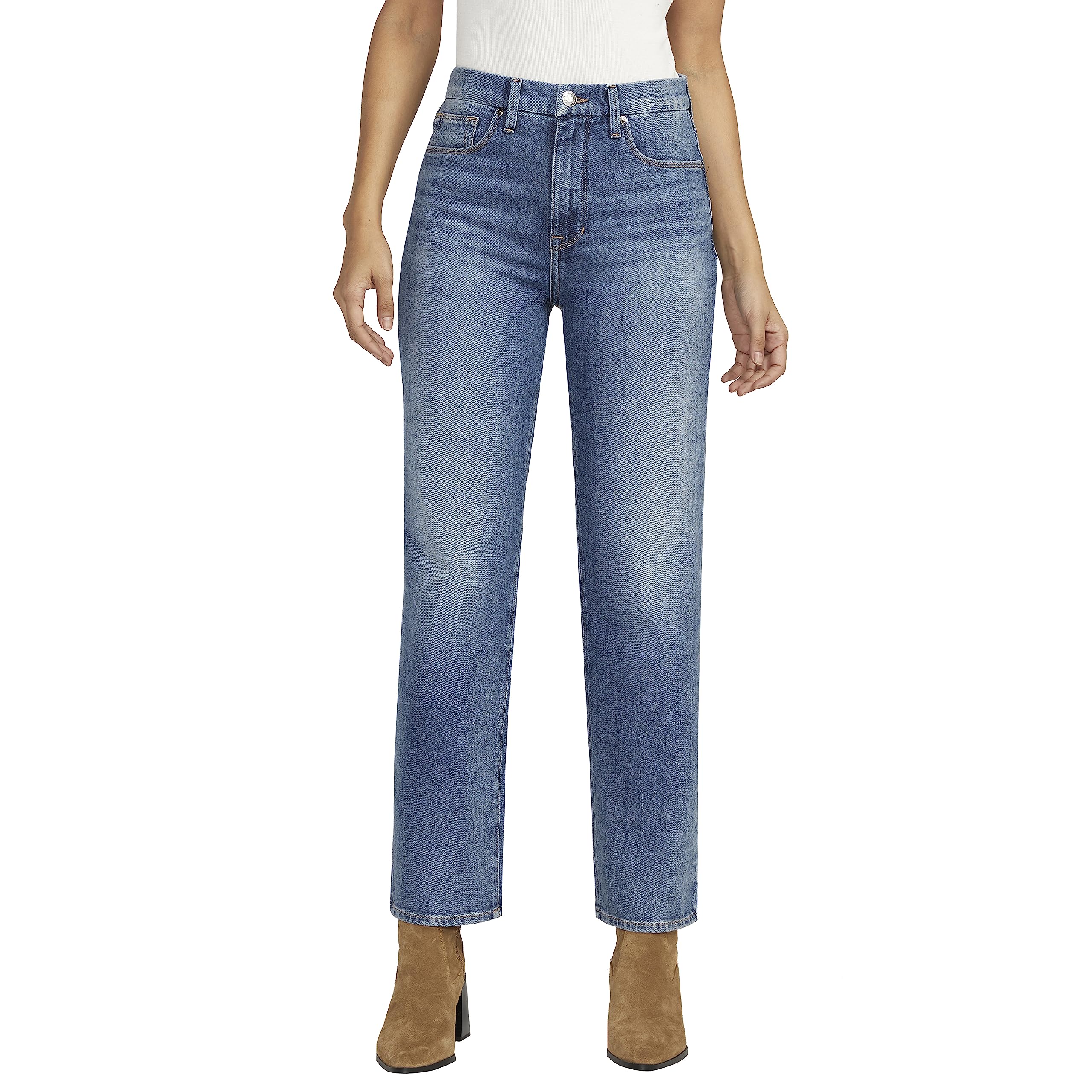 JAG Women's Rachel High Rise Relaxed Tapered Leg Jeans