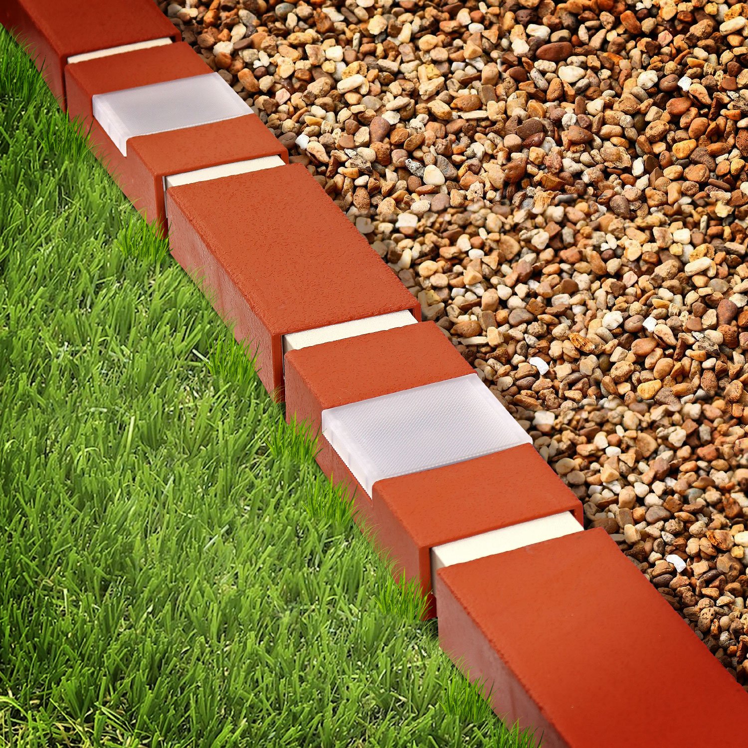 Parkland® 10 Pack Plastic Brick Effect Garden Lawn Edging Plant Border