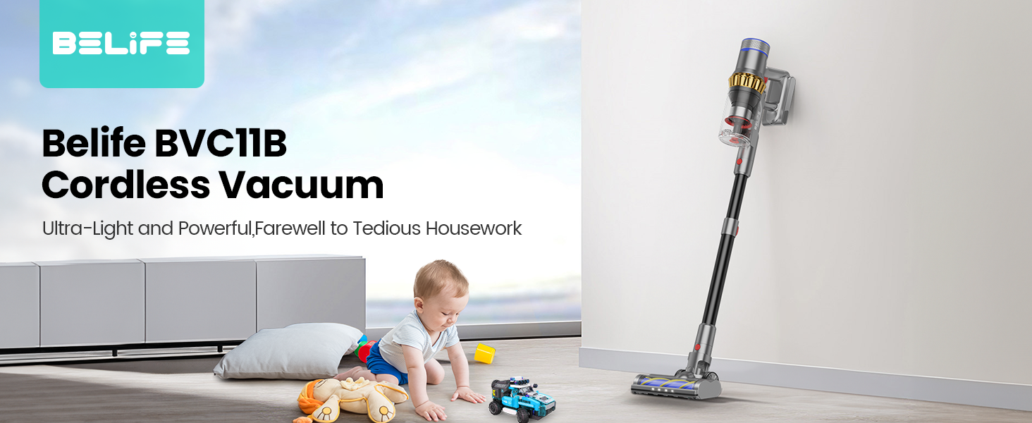 Amazon.com - Belife Cordless Vacuum Cleaner, 38Kpa 450W Stick