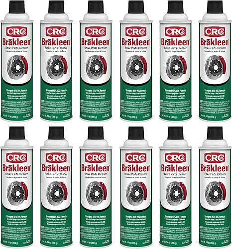 CRC (05084-12PK) Brakleen Non-Chlorinated Brake Parts Cleaner - 14 oz.,