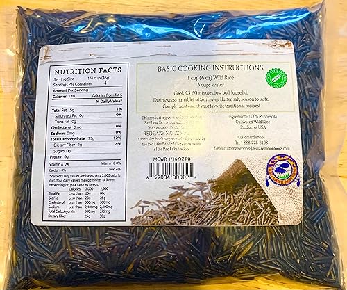 Miniatura 2 de Red Lake Nation 100% arroz silvestre cultivado de Minnesota 100% natural, 1 libra
