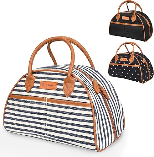 Miniatura 8 de Tirrinia Lonchera para mujeres con aislamiento térmico para hombres y adultos, bolsa aislada para mujeres, congelable, grande, bolsa de almuerzo