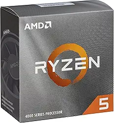 AMD Ryzen 5 4500 6 núcleos, processador de desktop desbloqueado de 12 fios com refrigerador Wraith Stealth, Cerâmica cinza