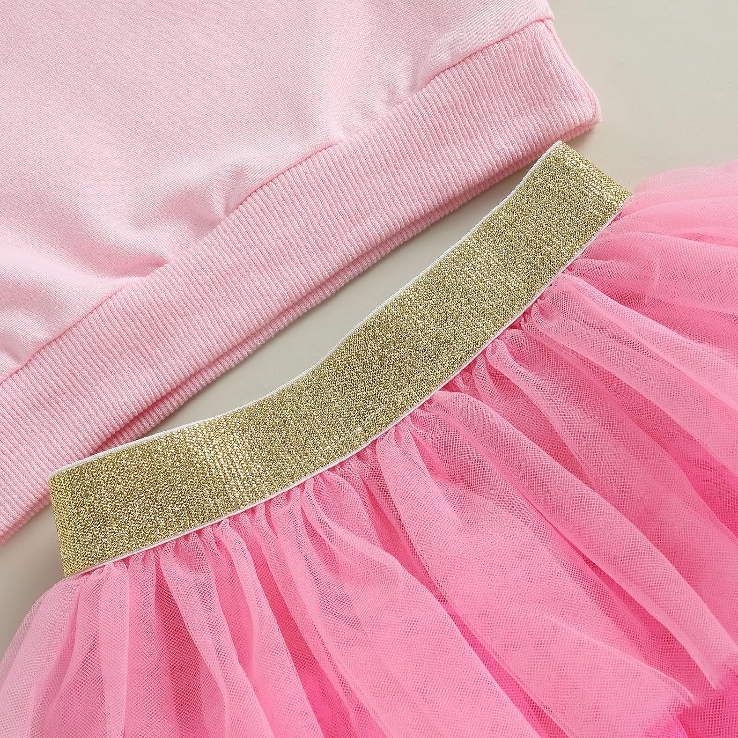 SAYOO Toddler Baby Girls Valentine's Outfits Be Mine and Bow Embroidery Sweatshirt Tops+Rainbow Tutu Skirt 2Pcs Clothes - Image 6