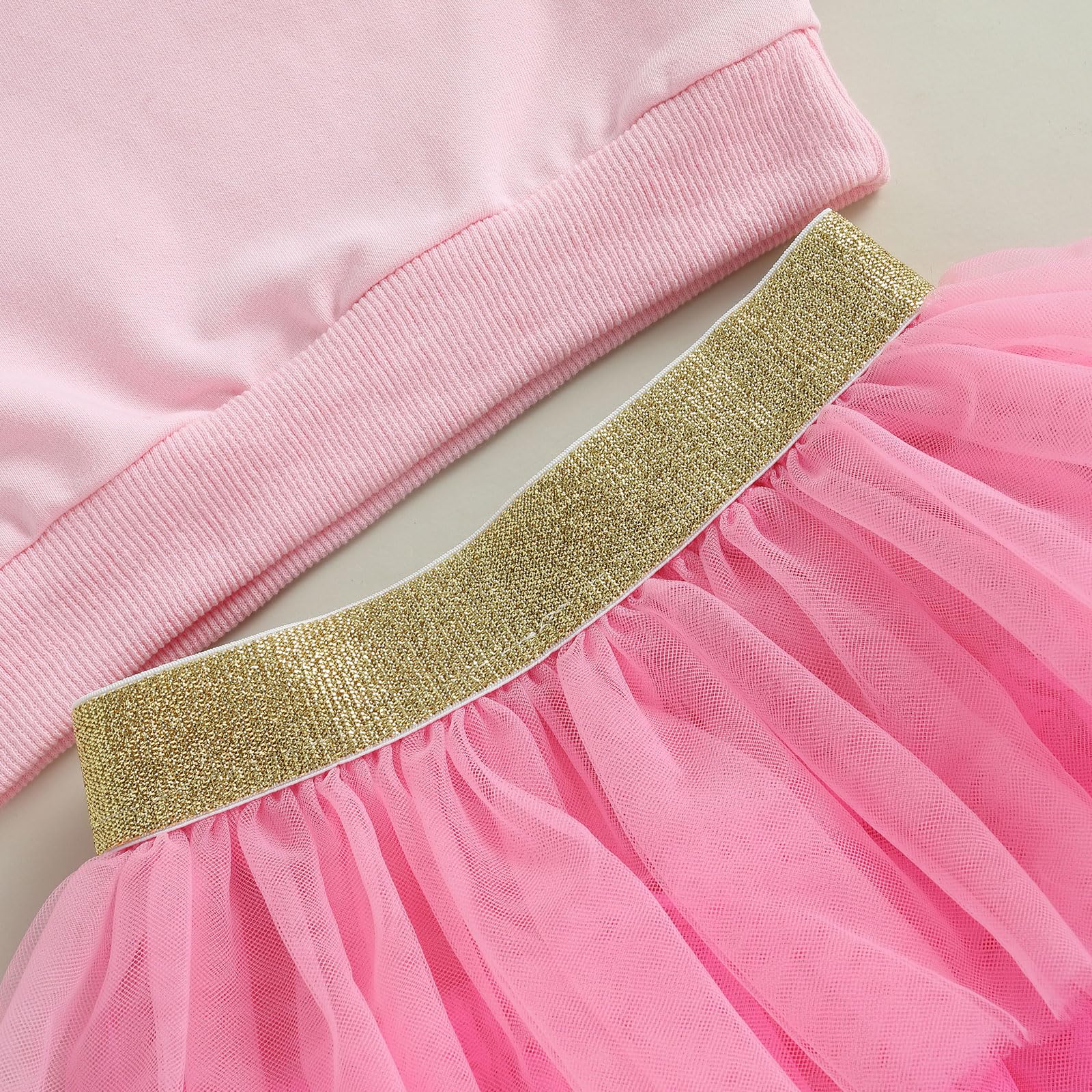Kayotuas XOXO - Completo per bambina e bambina, con felpa a cuore e tutù in tulle, set carino per feste primaverili