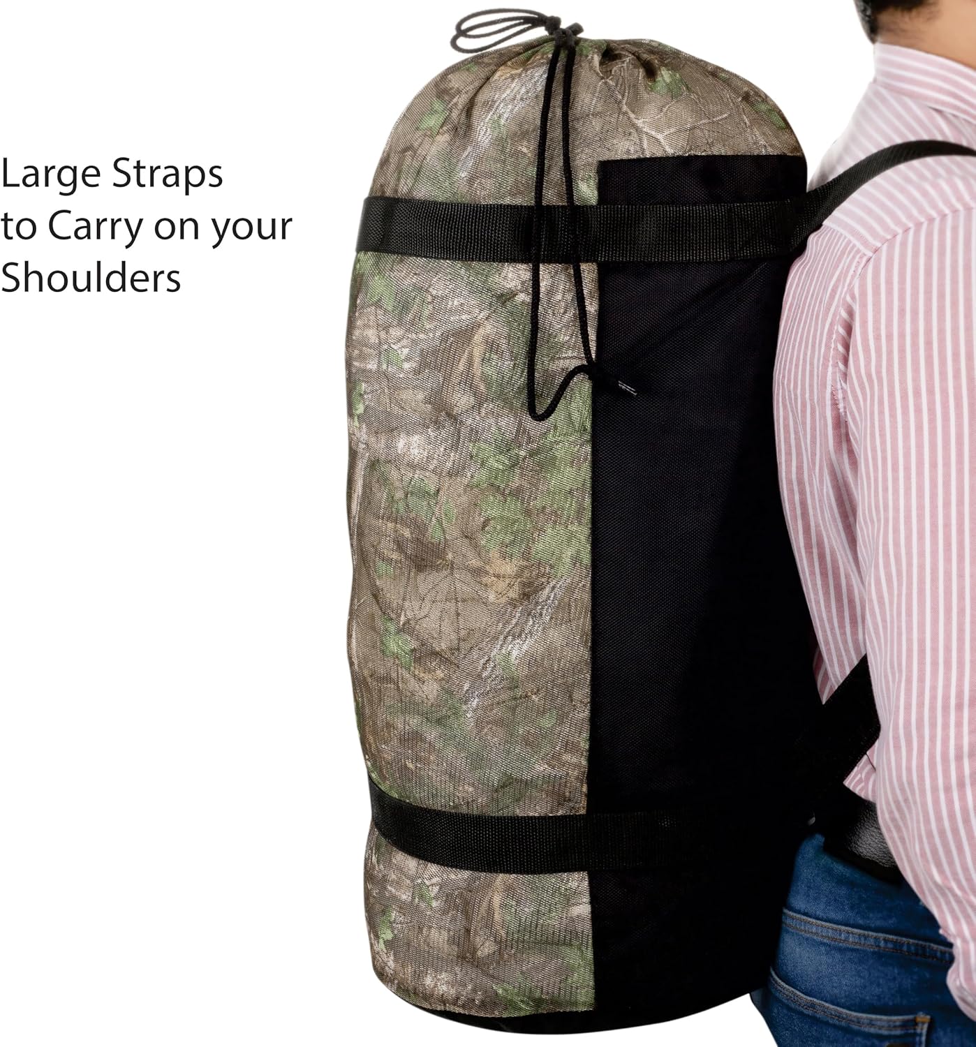 Mesh Duffle Bag - Realtree AP Green Print | Multipurpose for Beach, Hunting, Scuba Diving, Boating, Surfing & Snorkeling
