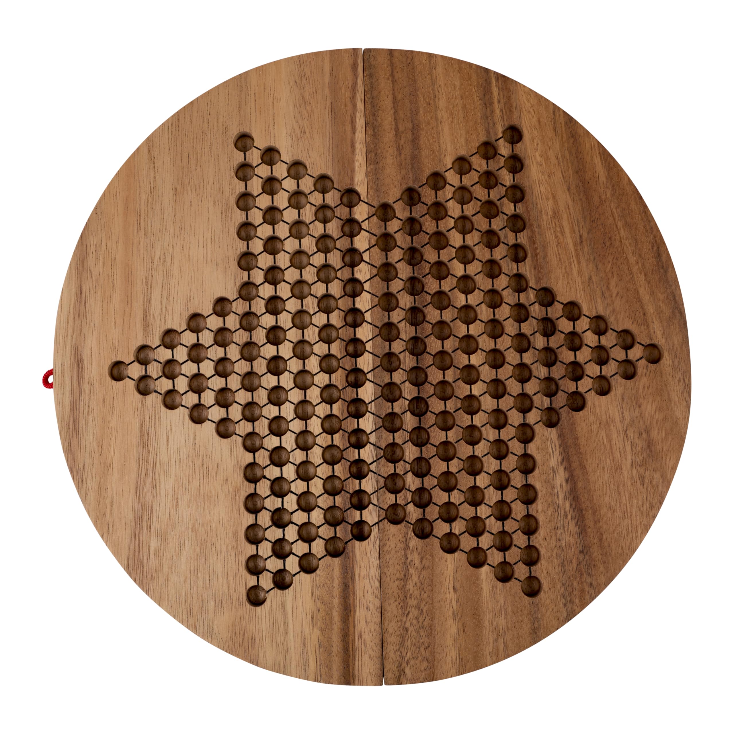 Damas Chinas XL Juego de Madera 32 cm – Tablero Redondo Plegable – Juego de Estrategia 2–6 Jugadores – Desde 7 Años – Reglas Incluidas – Engelhart 350305