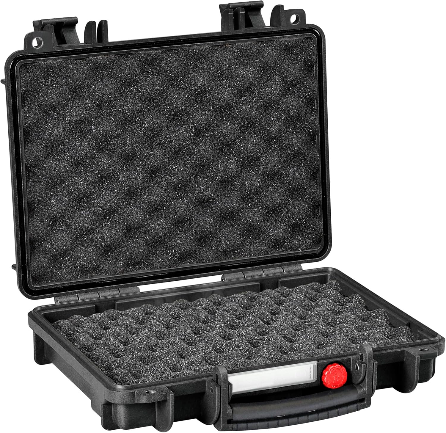 RED by EXPLORER Slim Hard Pistol Case, 3" deep, Black, with pick and pluck foam, Made in Italy