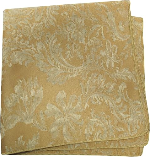 Ultimate Textile -1 docena- Servilletas de cóctel Miranda de tela de damasco de 10 x 10 pulgadas Dijon Gold