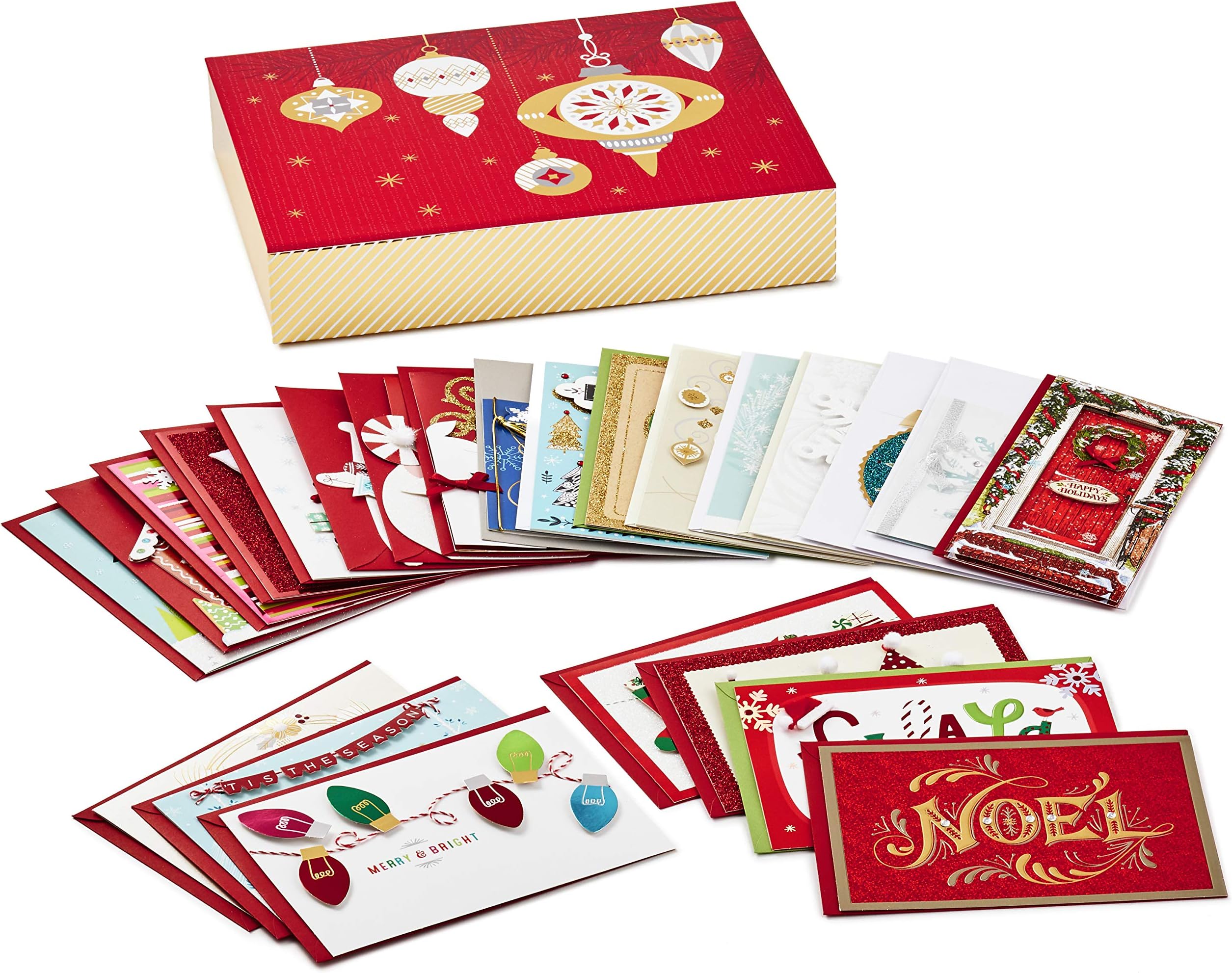 Boxed Handmade Christmas Cards Assortment (Set of 24 Special Holiday Greeting Cards and Envelopes) (1XPX5156)
