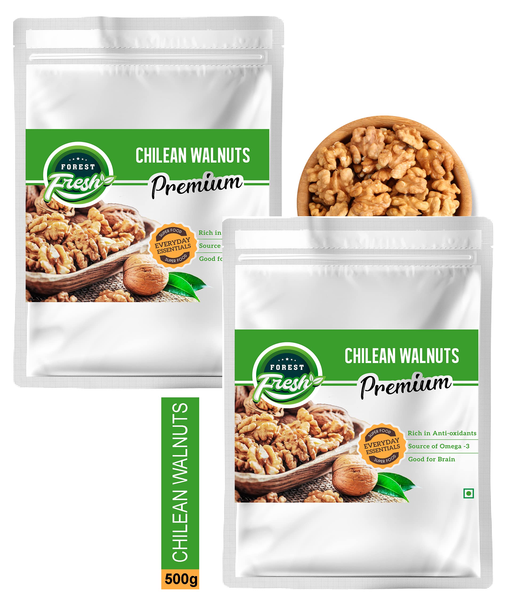 Forest Fresh Walnuts - Premium Chilean Extra Light Walnut Kernels Halves without Shell (Akhrot) - 500 gm - (250 gm x 2) (500) (B09VP7S775) Amazon Price History, Amazon Price Tracker