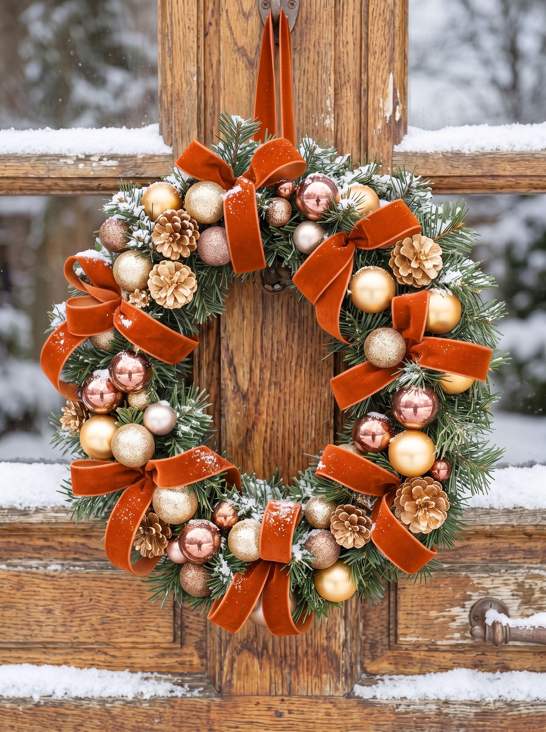 Cinta de terciopelo naranja quemado de 1 pulgada y 25 yardas para árbol de Navidad, envoltura de regalos, ramo de flores, decoración de coronas, fabricación de lazos