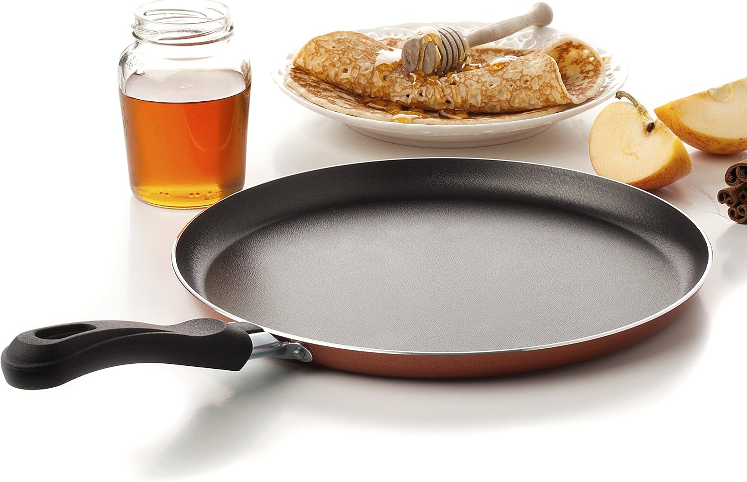 Maxi Nature Crepe Pan - Flat Non-Stick Pan - Even Heat Distribution - For Crepes, Pancakes, Omelettes, Tortillas & More - 10 Inch, 25 cm