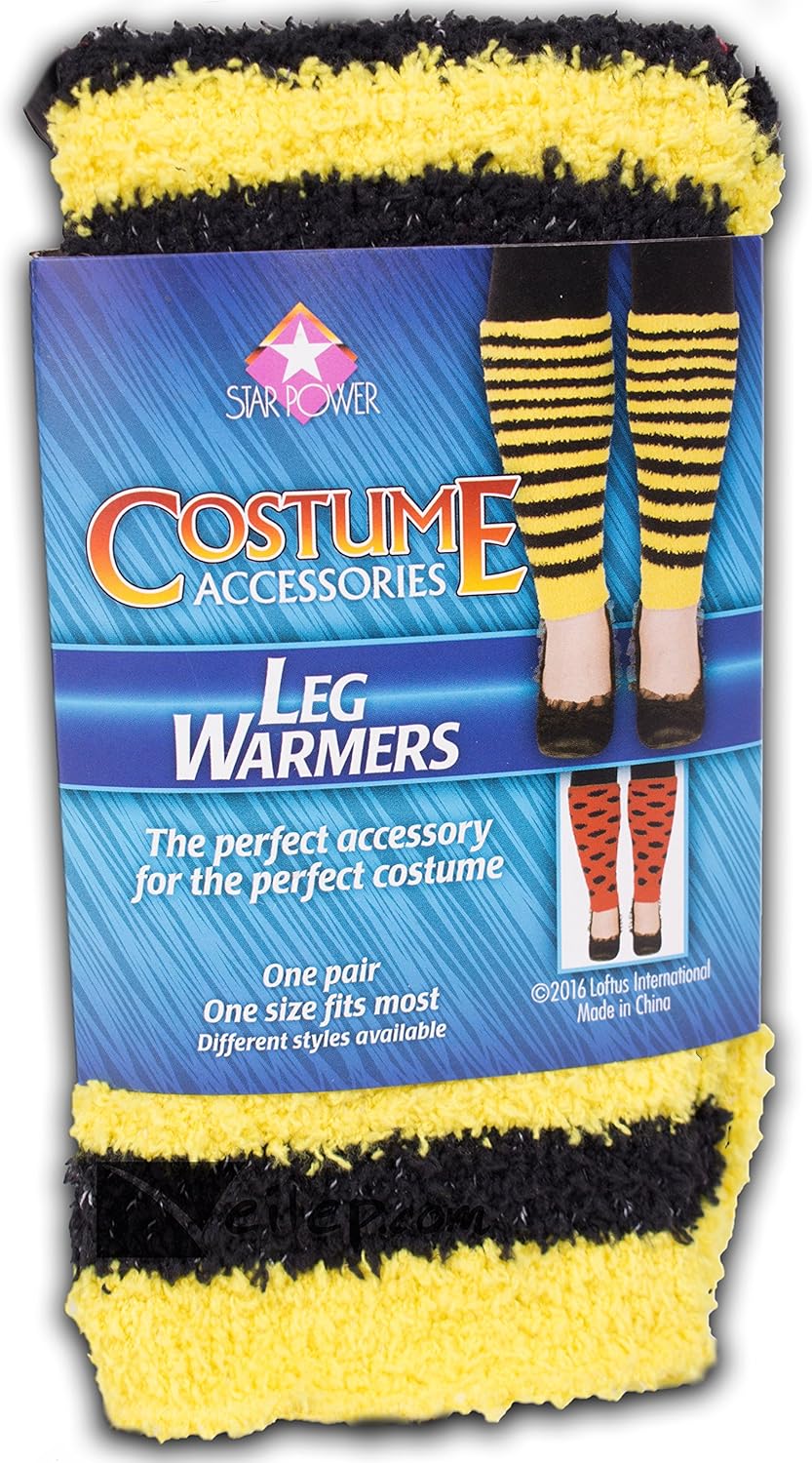 Loftus International Star Power Women Bumblebee Costume 2Pc Leg Warmers, Yellow Black, One-Size (14") Novelty Item : Clothing, Shoes & Jewelry