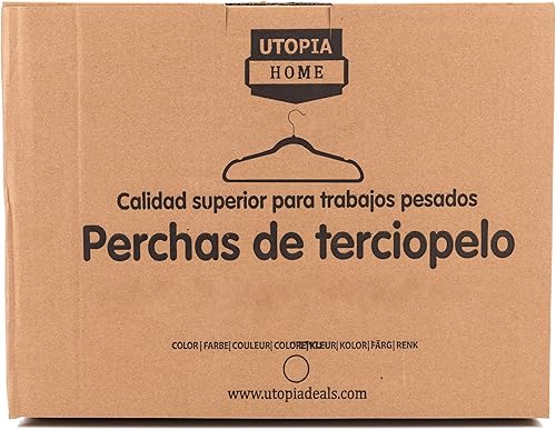 Vista 9 de Utopia Home - Perchas de terciopelo prémium, paquete de 30, traje negro antideslizante con gancho giratorio de 360 grados resistente