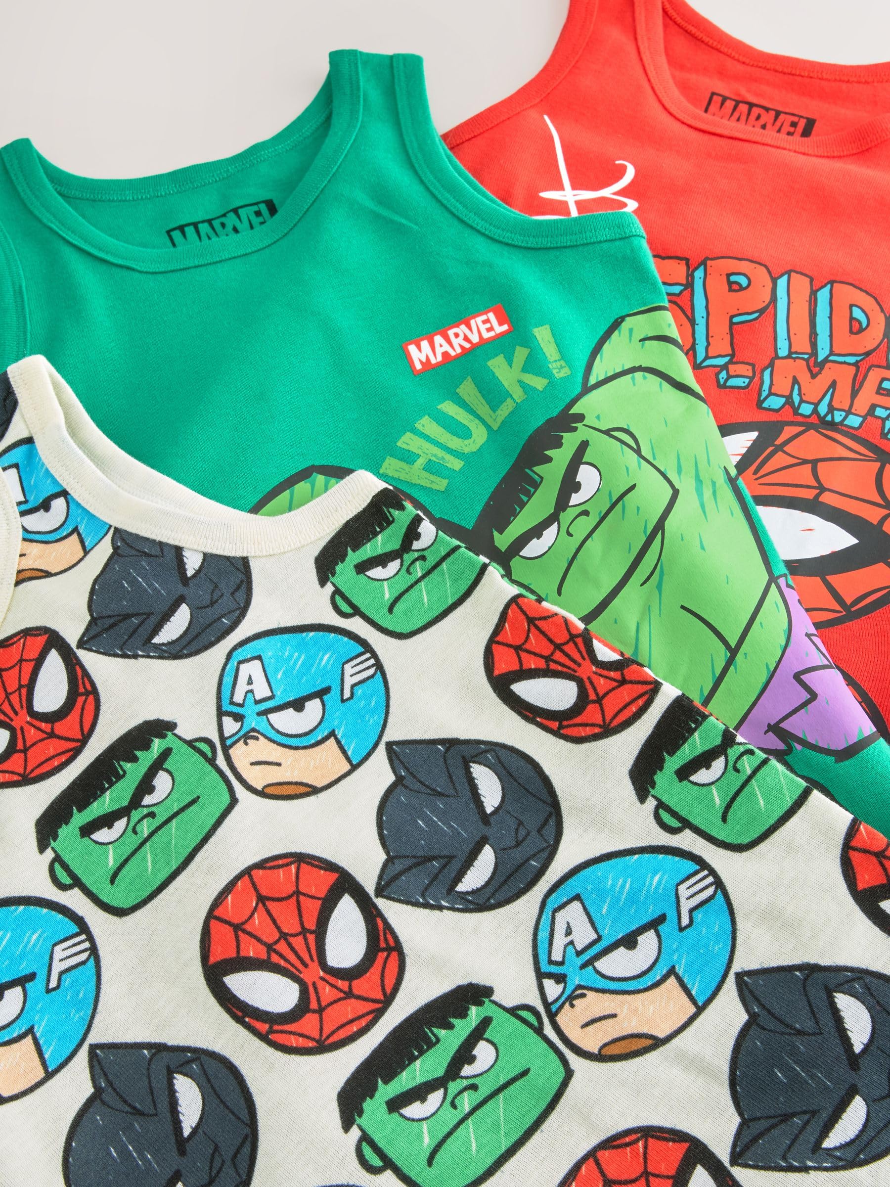 NEXT Garçon Débardeur 100% coton Marvel, lot de 3
