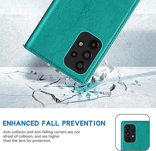 Miniatura 35 de ZZXX Funda tipo cartera para Samsung Galaxy A53 5G con bloqueo RFID, soporte de ranura para tarjetas, funda protectora de cuero magnético fuerte