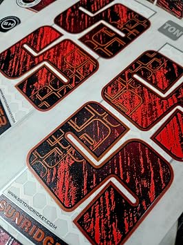 AYN Cricket Bat Sticker 4D Digital Embossed English Willow Fiber Tape Sports Accessories Protection, DR Red