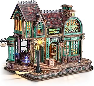 Comprar Puzzle 3D de Madera Librería Mágica con Luces LED – Kit Miniatura DIY Spellbound Bookshop, decoración para el hogar y Regalo Creativo para Adultos y Adolescentes