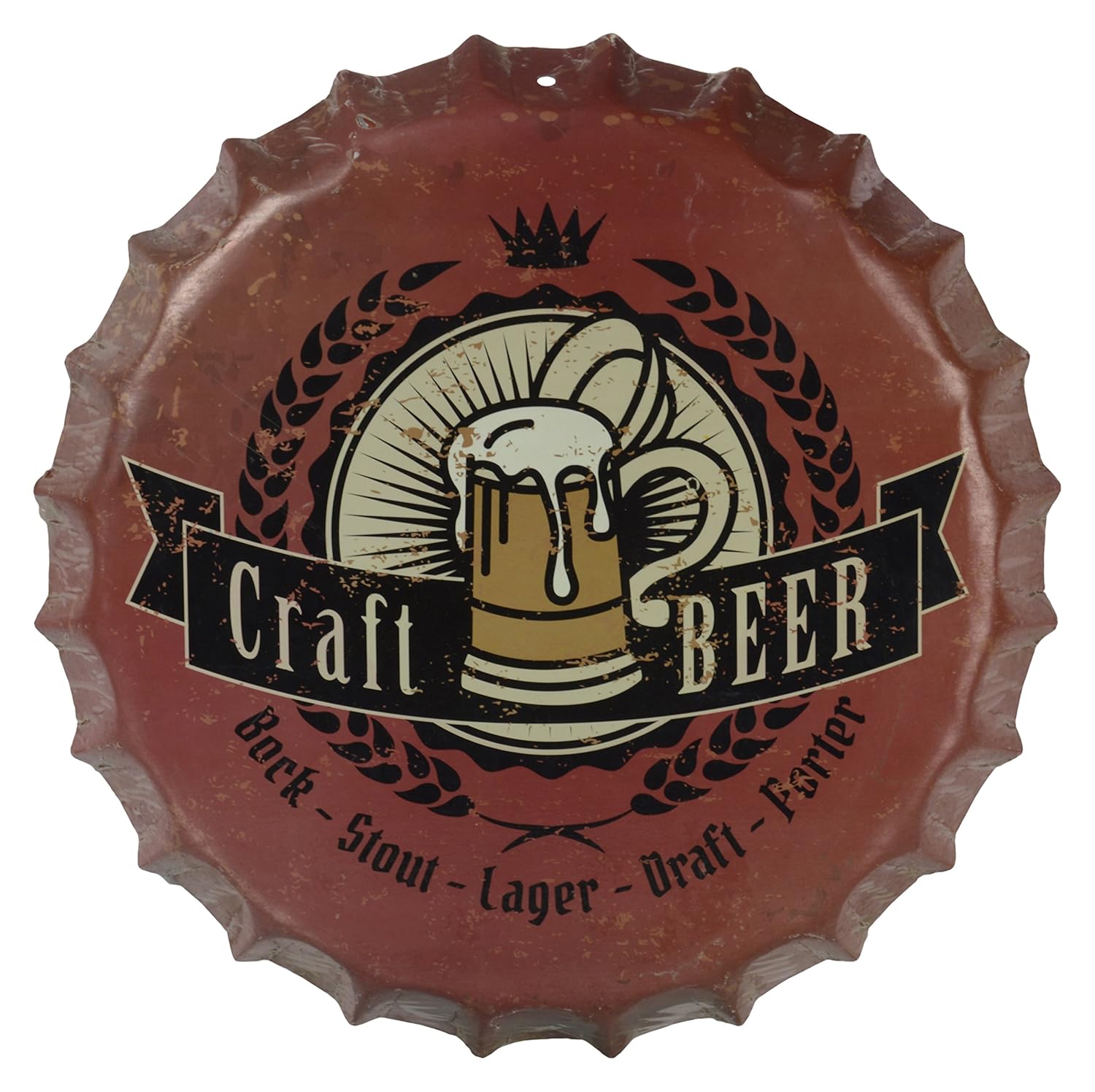 Kernig Iron Bottle Cap Wall Hanging (34 cm x 34 cm x 4 cm, KK023