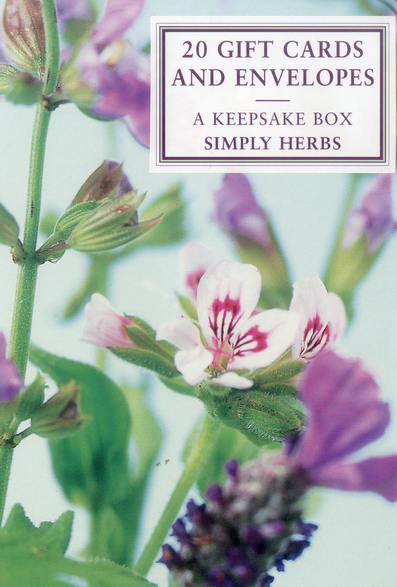 Tin Box of 20 Gift Cards and Envelopes : Simply Herbs: Scented Geranium