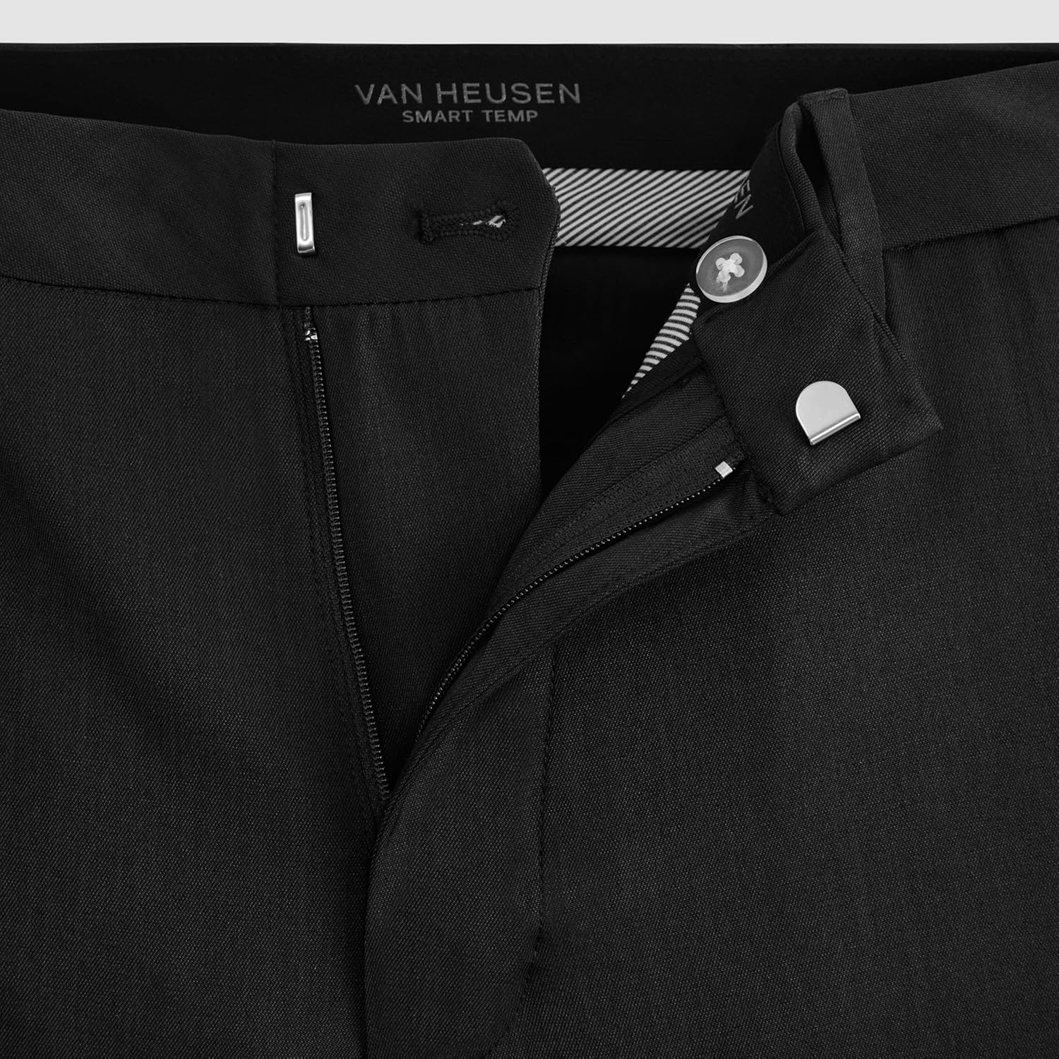 Van Heusen Mens Temperature Control Slim Fit Flat Front Stretch Dress Pant, Non-Iron, Stretchable Waistband, Cooling Fabric - Image 7