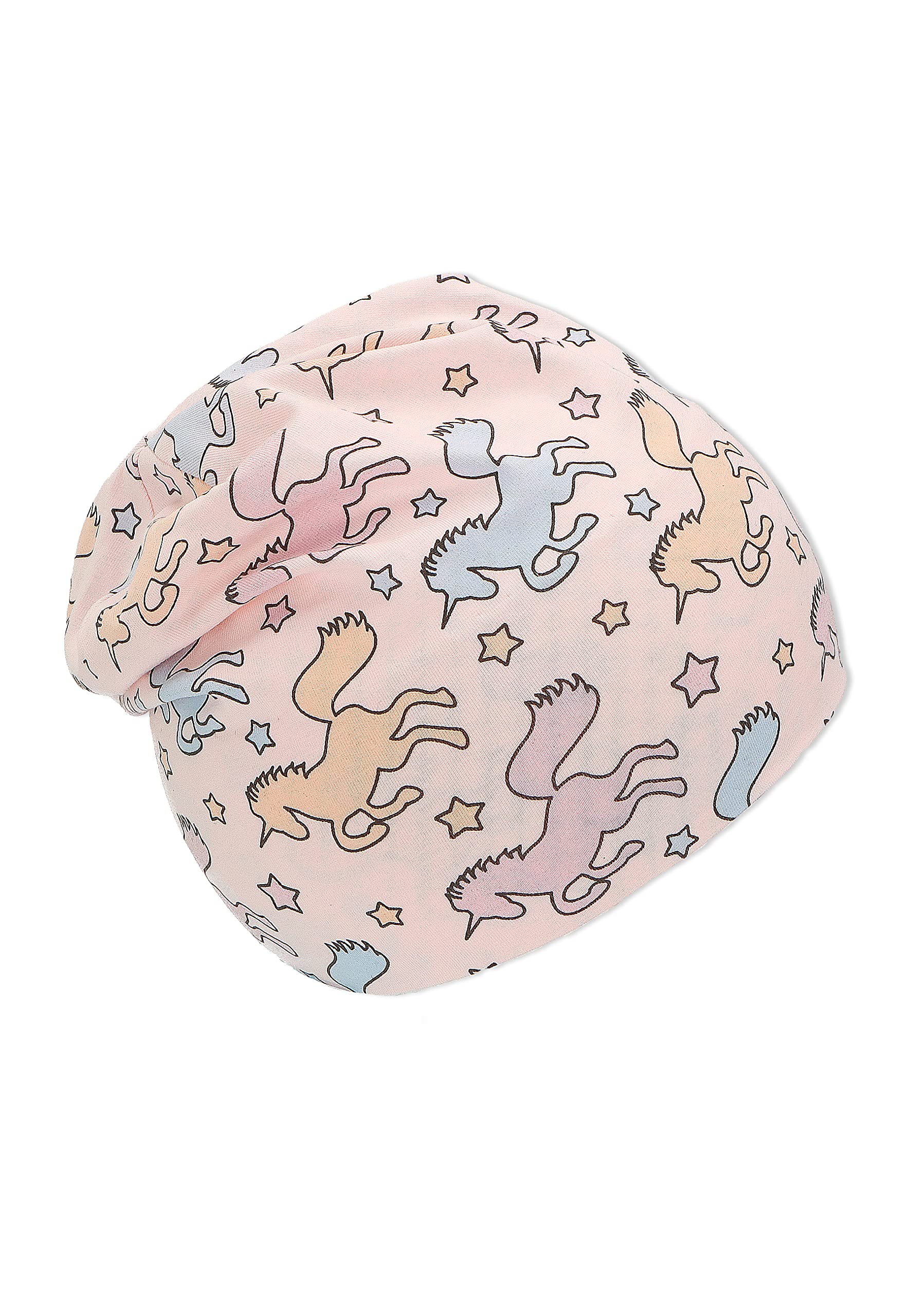 Sterntaler Dziewczęca czapka beanie z jednorożcem, Rosa, 49 cm