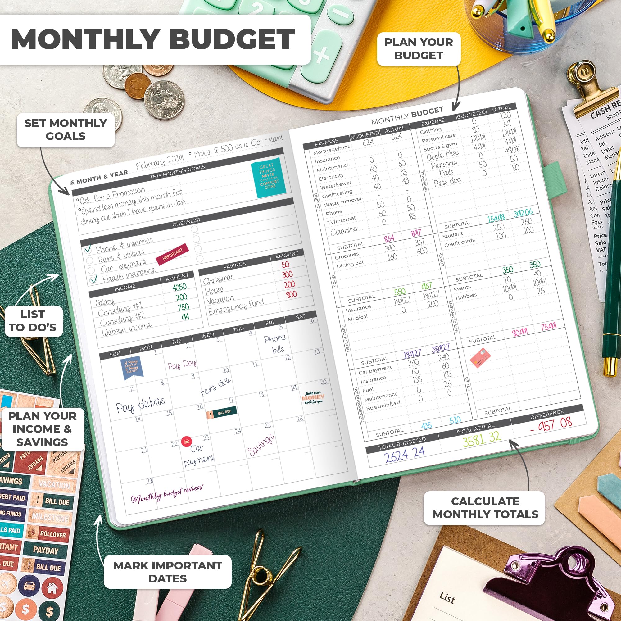 Snapklik.com : Clever Fox Budget Planner - Expense Tracker Notebook ...