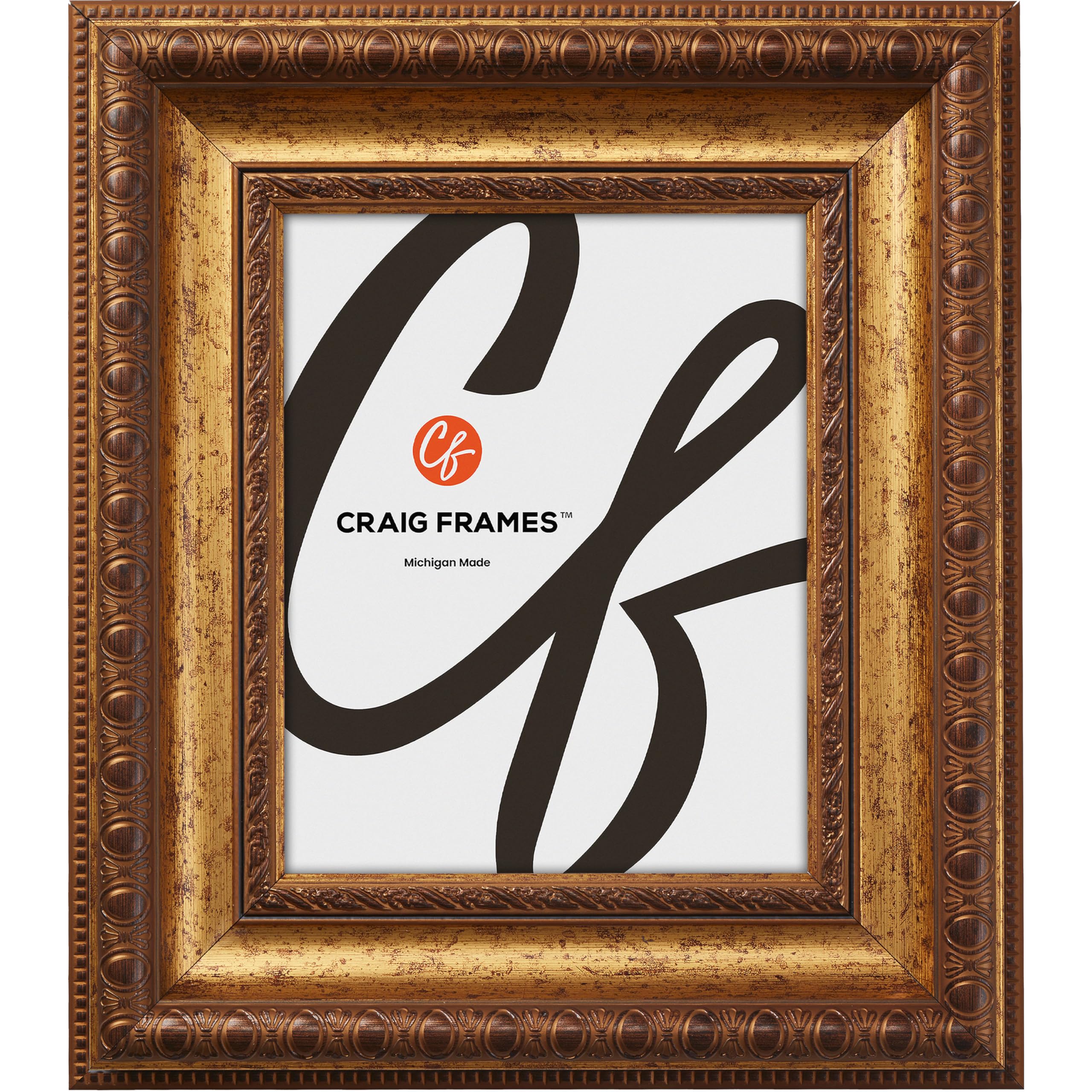 Craig Frames Arqadia Gothic 6x9 Picture Frame Aged Gold